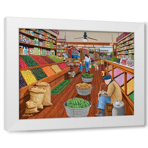 Country Store White Modern Wood Framed Art Print by Engler, Don