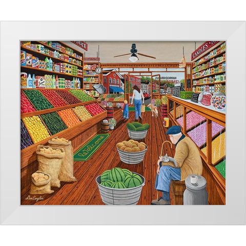 Country Store White Modern Wood Framed Art Print by Engler, Don