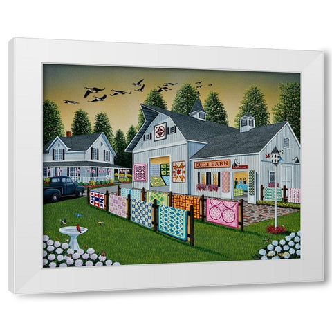 Quilt Barn White Modern Wood Framed Art Print by Engler, Don