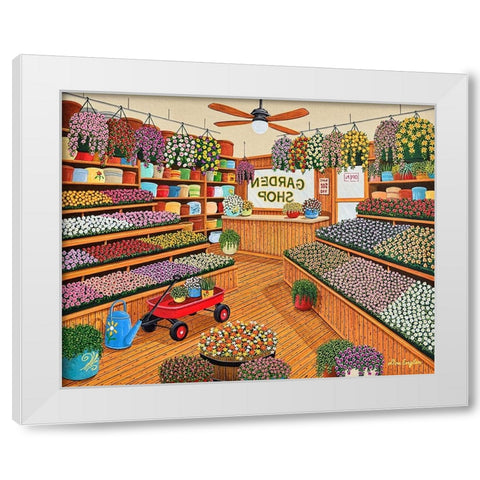 Garden Shop White Modern Wood Framed Art Print by Engler, Don