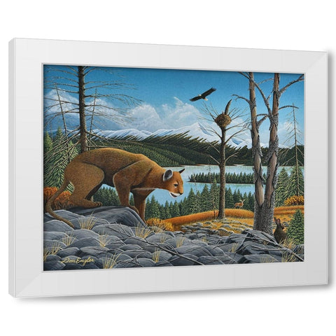 Stalking Prey White Modern Wood Framed Art Print by Engler, Don