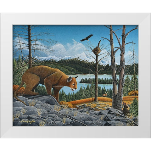 Stalking Prey White Modern Wood Framed Art Print by Engler, Don