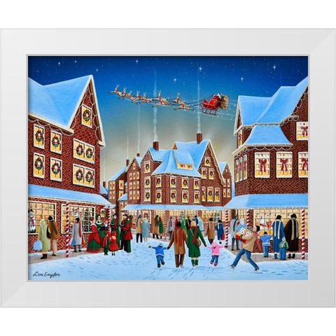 Christmas Town White Modern Wood Framed Art Print by Engler, Don