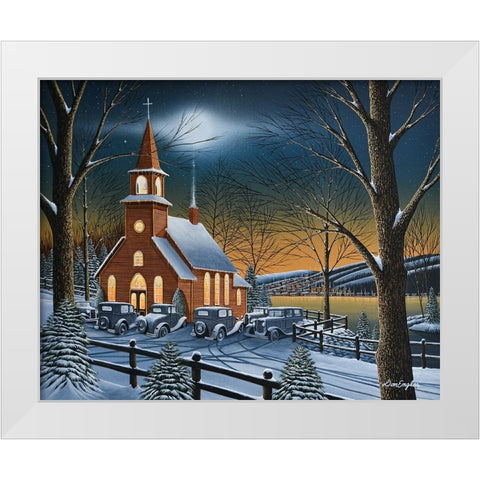 Midnight Clear White Modern Wood Framed Art Print by Engler, Don