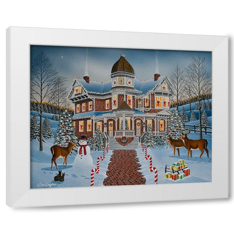 Merry and Bright White Modern Wood Framed Art Print by Engler, Don