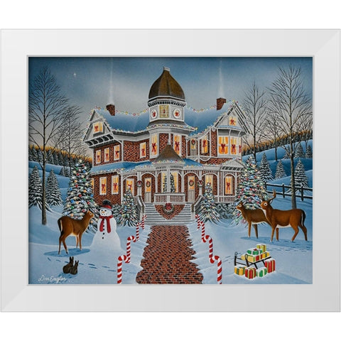 Merry and Bright White Modern Wood Framed Art Print by Engler, Don