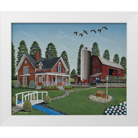 Farm Home White Modern Wood Framed Art Print by Engler, Don