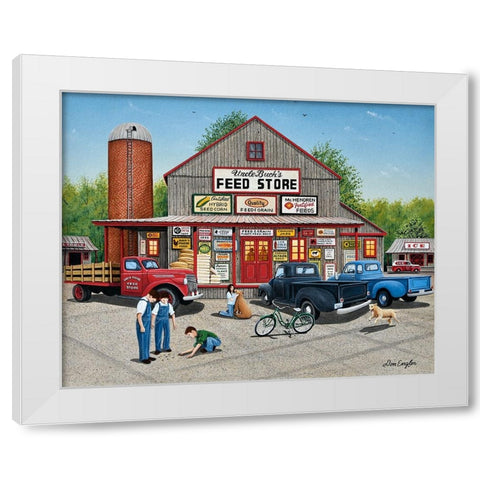 Uncle Bucks White Modern Wood Framed Art Print by Engler, Don