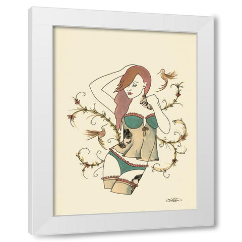 003ba White Modern Wood Framed Art Print by Steel, Emma