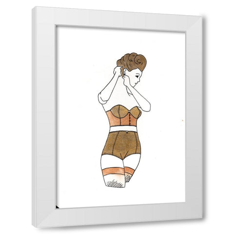 008a White Modern Wood Framed Art Print by Steel, Emma