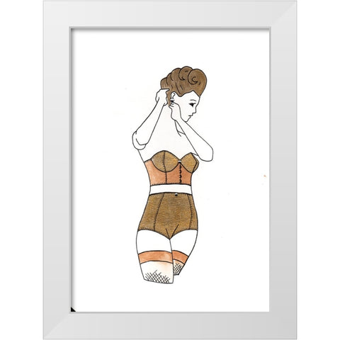008a White Modern Wood Framed Art Print by Steel, Emma
