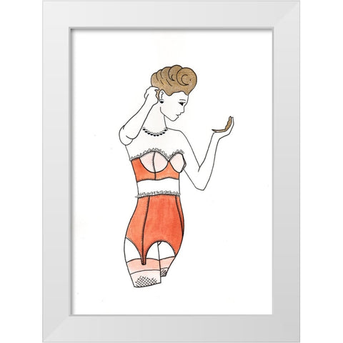 009a White Modern Wood Framed Art Print by Steel, Emma