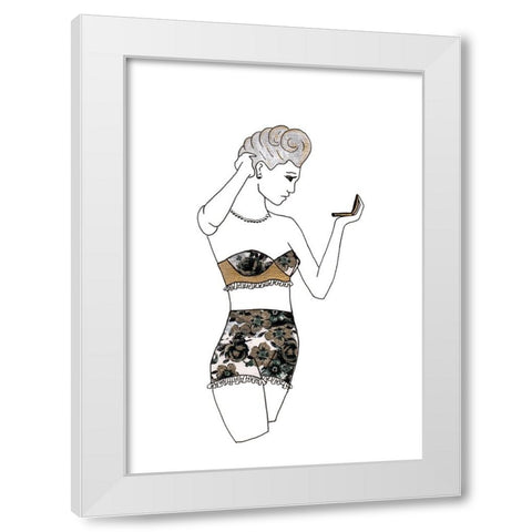 010a White Modern Wood Framed Art Print by Steel, Emma