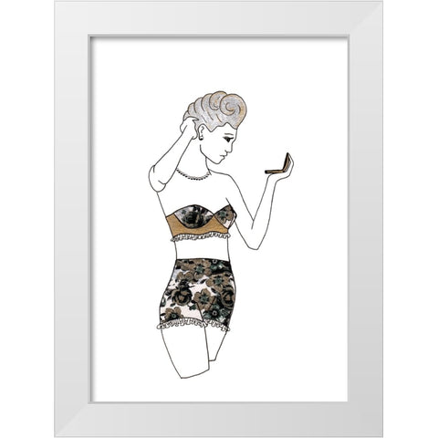010a White Modern Wood Framed Art Print by Steel, Emma