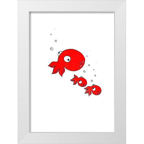 011a White Modern Wood Framed Art Print by Steel, Emma