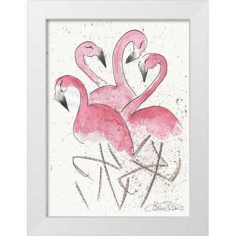 023a White Modern Wood Framed Art Print by Steel, Emma