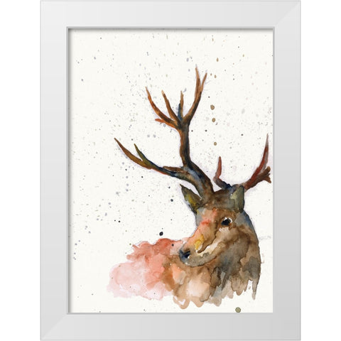 055b White Modern Wood Framed Art Print by Steel, Emma