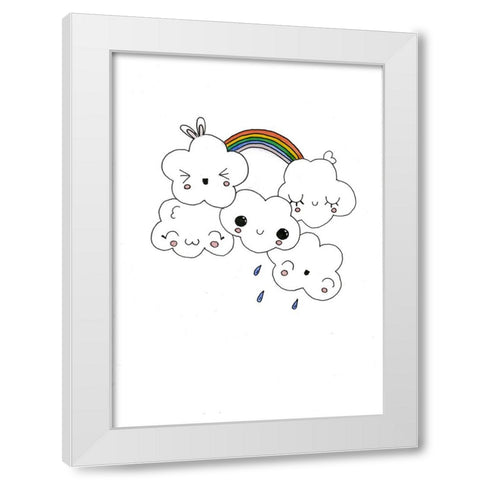 061a White Modern Wood Framed Art Print by Steel, Emma