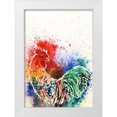 081a White Modern Wood Framed Art Print by Steel, Emma