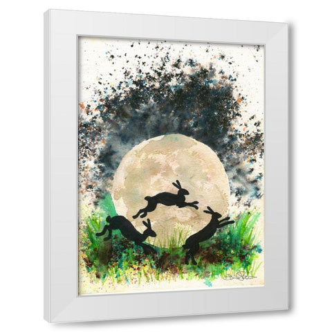 095a White Modern Wood Framed Art Print by Steel, Emma