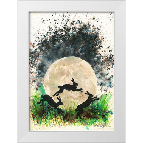 095a White Modern Wood Framed Art Print by Steel, Emma
