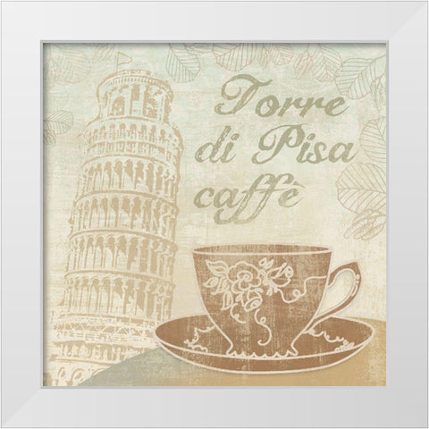 Caffe Pisa White Modern Wood Framed Art Print by Clark, Erin