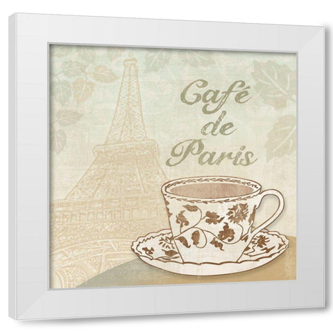 Cafe de Paris White Modern Wood Framed Art Print by Clark, Erin