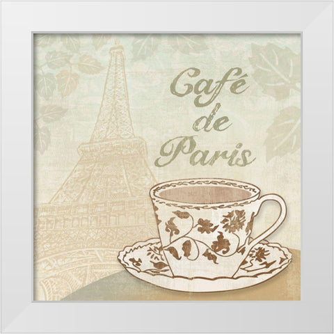 Cafe de Paris White Modern Wood Framed Art Print by Clark, Erin