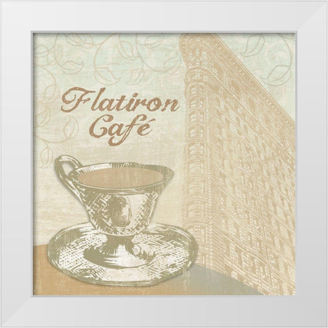 Flatiron Cafe White Modern Wood Framed Art Print by Clark, Erin