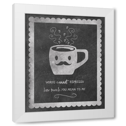 Face Coffee White Modern Wood Framed Art Print by Clark, Erin