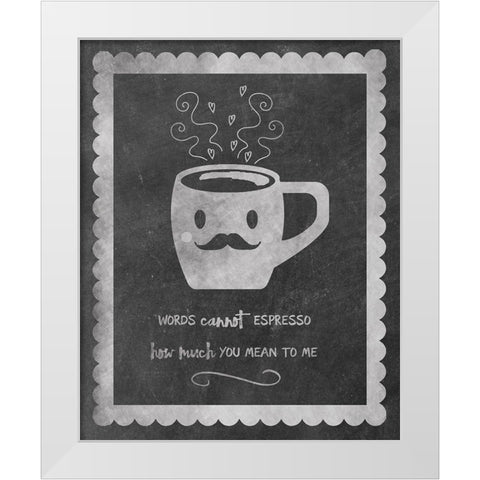 Face Coffee White Modern Wood Framed Art Print by Clark, Erin