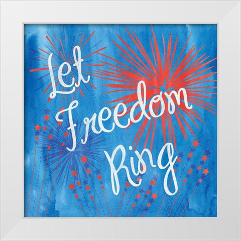 Freedom White Modern Wood Framed Art Print by Clark, Erin