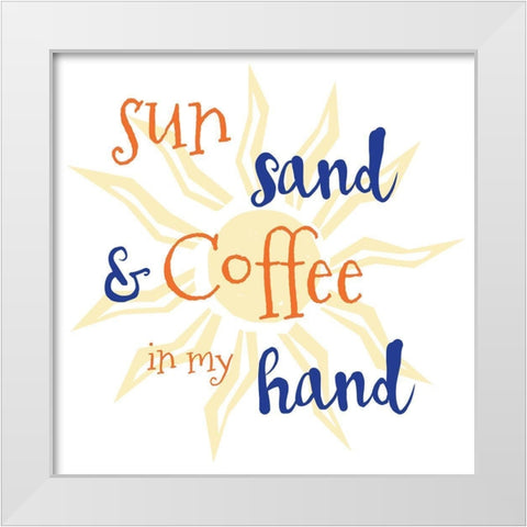 Sun Sand White Modern Wood Framed Art Print by Clark, Erin