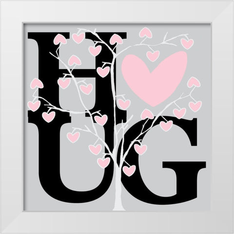 Hug (Summer)  White Modern Wood Framed Art Print by Clark, Erin