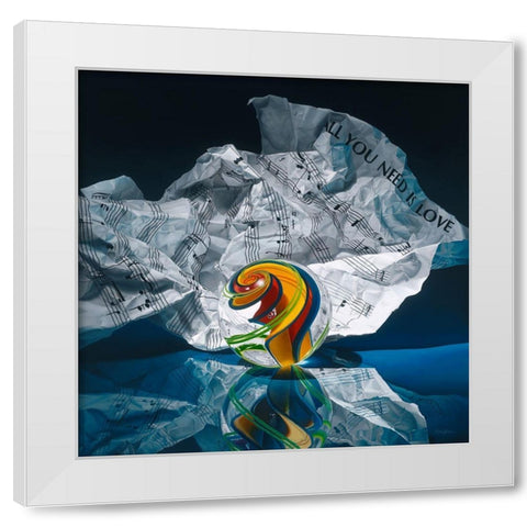 All You Need Is Love White Modern Wood Framed Art Print by Chartier, Francois