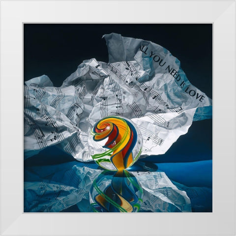 All You Need Is Love White Modern Wood Framed Art Print by Chartier, Francois