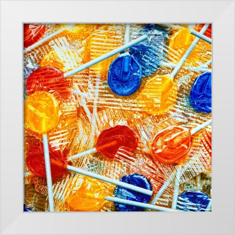 Lollipops White Modern Wood Framed Art Print by Chartier, Francois