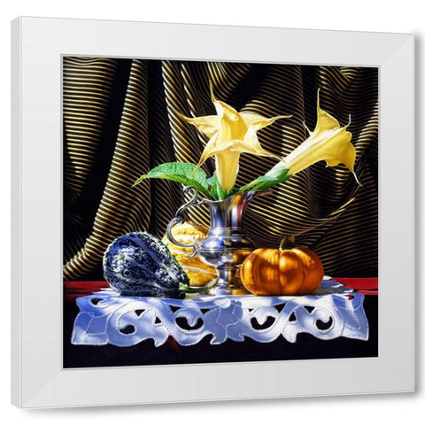 Trumpeter White Modern Wood Framed Art Print by Chartier, Francois