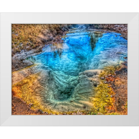 Seismograph Pool YNP White Modern Wood Framed Art Print by Galloimages Online