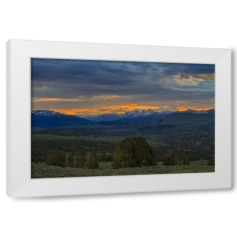Yellowstone Sunrise White Modern Wood Framed Art Print by Galloimages Online