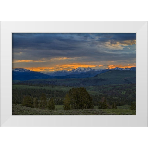 Yellowstone Sunrise White Modern Wood Framed Art Print by Galloimages Online
