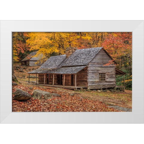 Bud Ogle Place With Barn White Modern Wood Framed Art Print by Galloimages Online