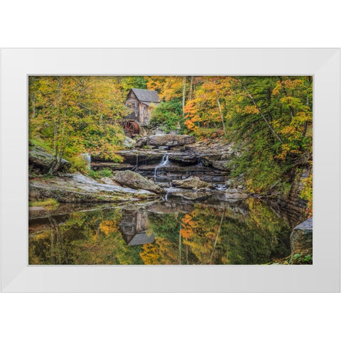 Grist Mill Fall 2013 2 White Modern Wood Framed Art Print by Galloimages Online