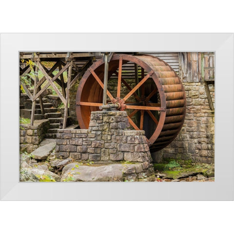 Grist Mill Fall 2013 3 White Modern Wood Framed Art Print by Galloimages Online