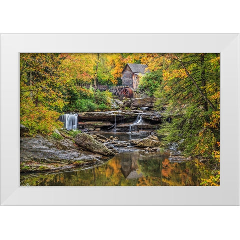 Grist Mill Fall 2013 5 White Modern Wood Framed Art Print by Galloimages Online