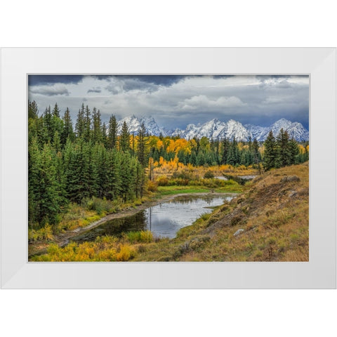Gtnp Fall Color With Mountains White Modern Wood Framed Art Print by Galloimages Online