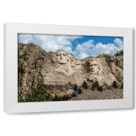 Mount Rushmore In Day White Modern Wood Framed Art Print by Galloimages Online