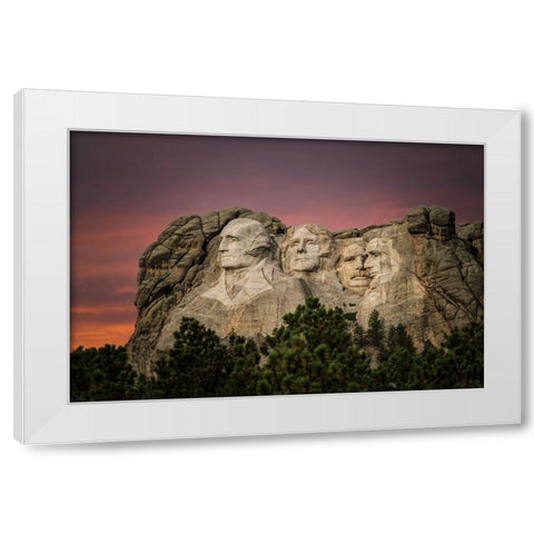 Mount Rushmore White Modern Wood Framed Art Print by Galloimages Online