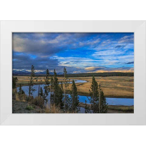 S Curve Hayden Valley White Modern Wood Framed Art Print by Galloimages Online