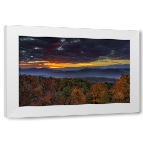 Smokies Sunrise (Oil Paint) White Modern Wood Framed Art Print by Galloimages Online